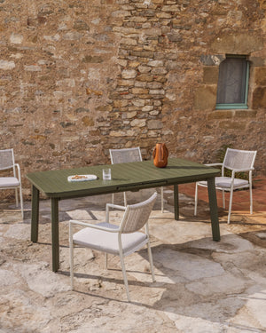 Kave Home Izola tuintafel uitschuifbaar rechthoek 185x100 cm Green