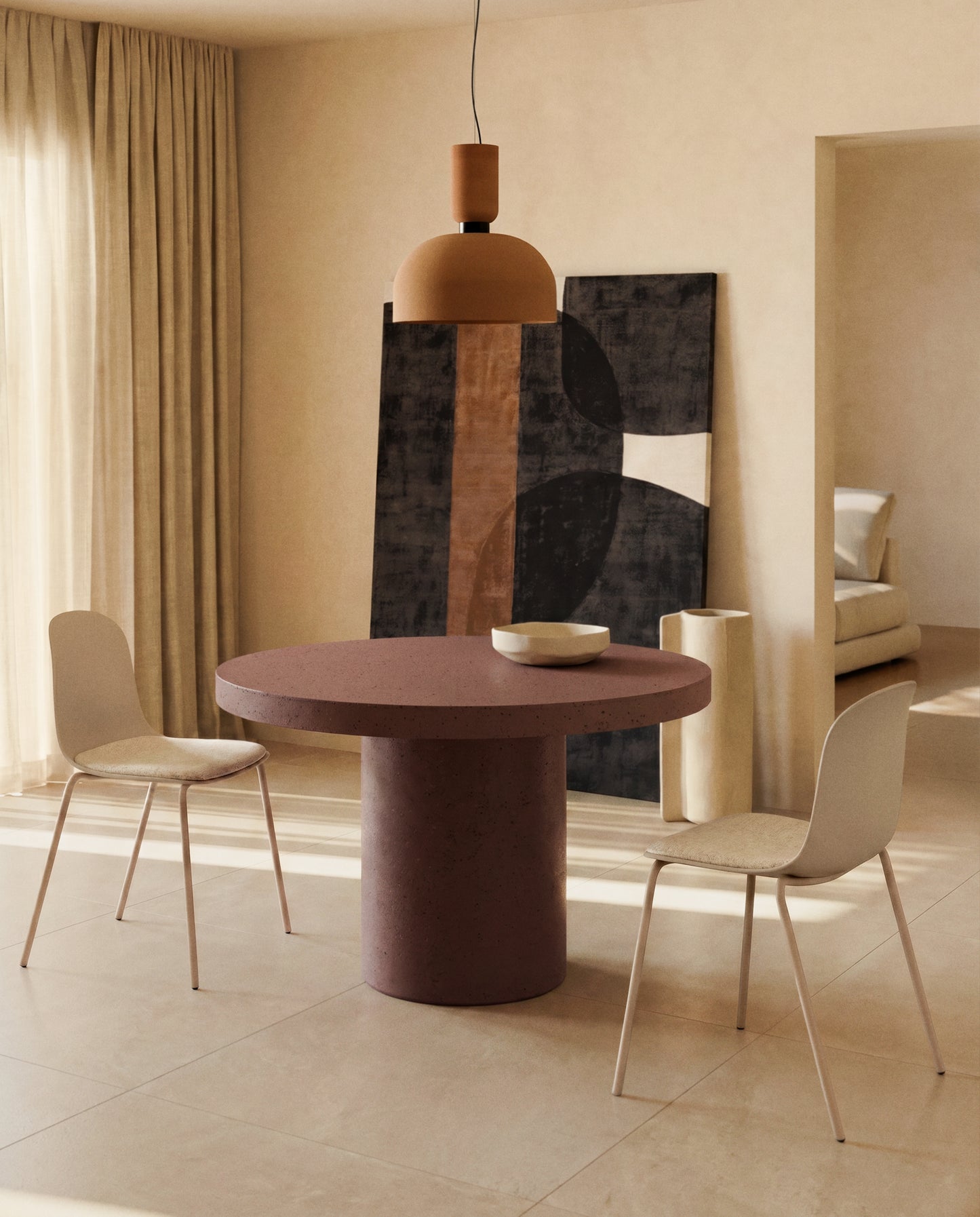 Kave Home Debari eetkamerstoel chenille Beige
