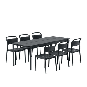Muuto Linear Steel tuintafel 220x90 cm Black
