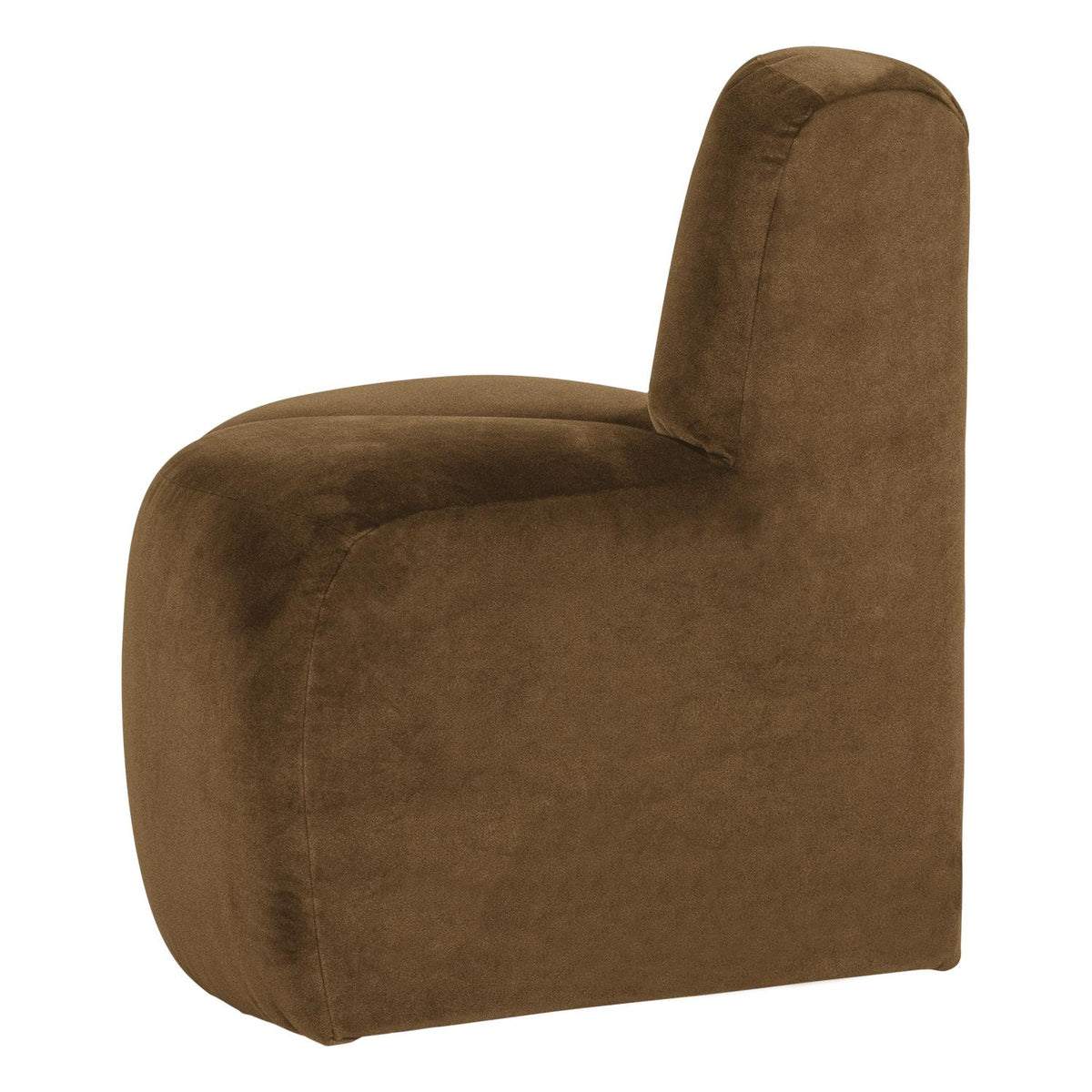 WOOOD Mojo eetbank hoek rond rugleuning velvet Honinggeel