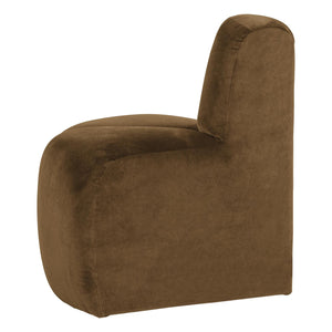 WOOOD Mojo eetbank hoek rond rugleuning velvet Honinggeel