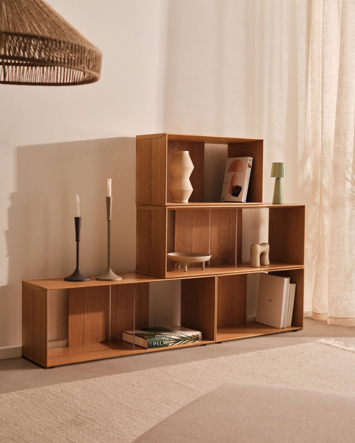 Kave Home Litto kast 2 modulaire planken eiken