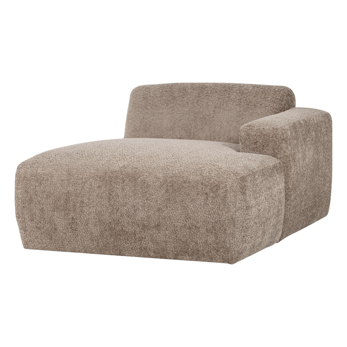 WOOOD Mojo Base chaise longue bank arm rechts wollig Donkerzand