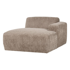 WOOOD Mojo Base chaise longue bank arm rechts wollig Donkerzand