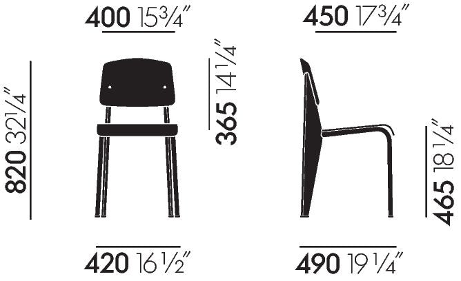 Vitra Standard SP eetkamerstoel basalt - blé vert