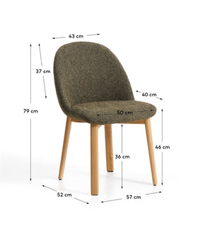 Kave Home Meila eetkamerstoel chenille Green