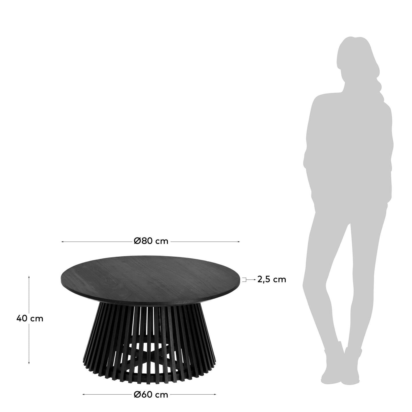 Kave Home Jeanette salontafel Ø80 cm Black