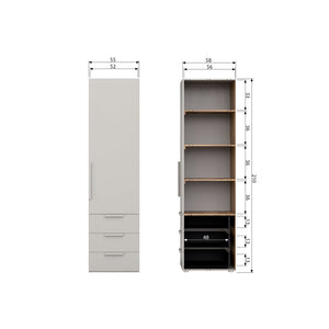 WOOOD Rens 1-deurs legkast Pebble Grey