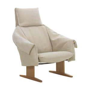 Vitra Bascule Highback fauteuil Iroko Cream poot eiken