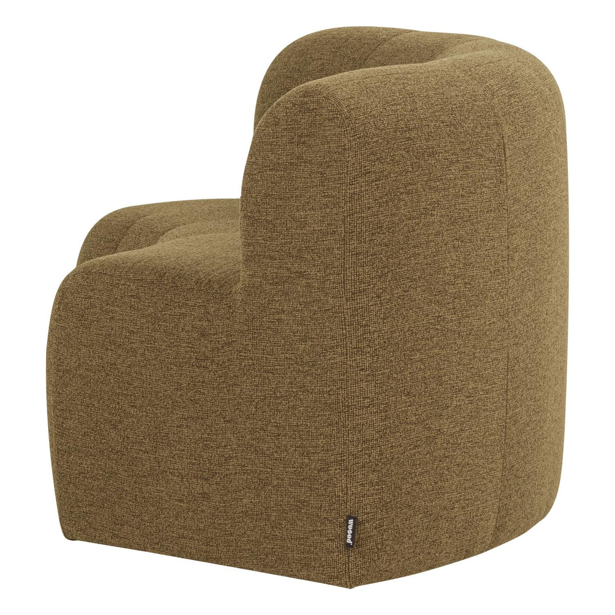 WOOOD Mojo Base eetbank halfronde hoek rugleuning bouclé Geel/Bruin