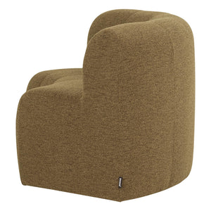 WOOOD Mojo Base eetbank halfronde hoek rugleuning bouclé Geel/Bruin