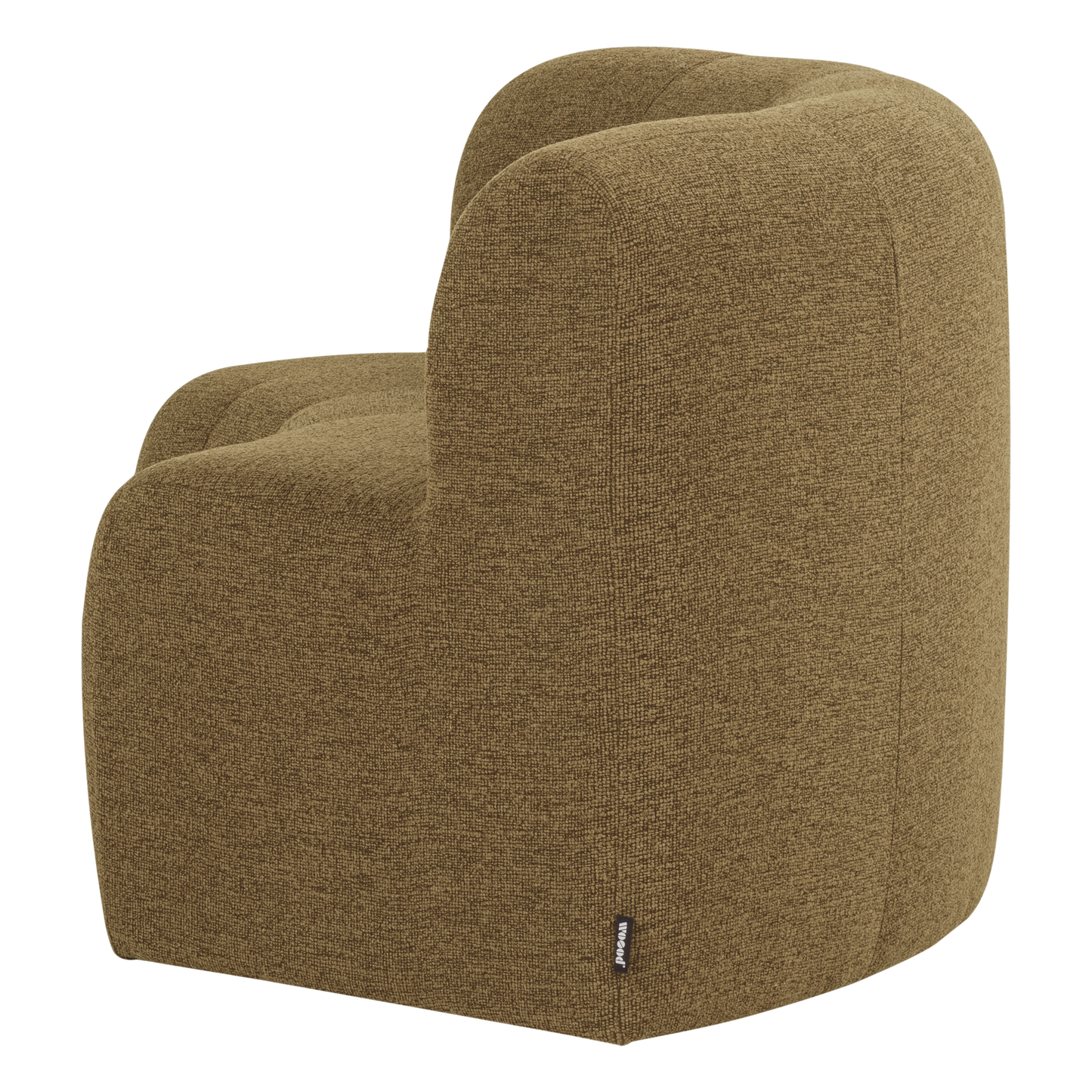 WOOOD Mojo Base eetbank halfronde hoek rugleuning bouclé Geel/Bruin