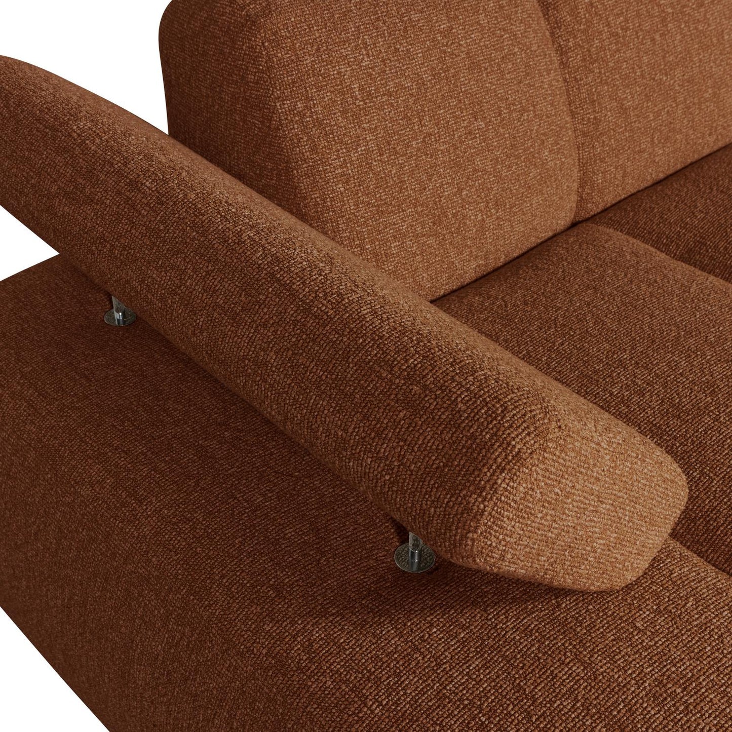 WOOOD Mojo chaise longue bank arm links bouclé Roestbruin Melange