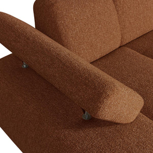 WOOOD Mojo chaise longue bank arm links bouclé Roestbruin Melange