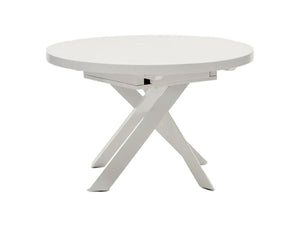 Kave Home Vashti eettafel uitschuifbaar Ø120(160) cm Wit