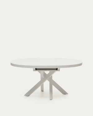 Kave Home Vashti eettafel uitschuifbaar Ø120(160) cm Wit