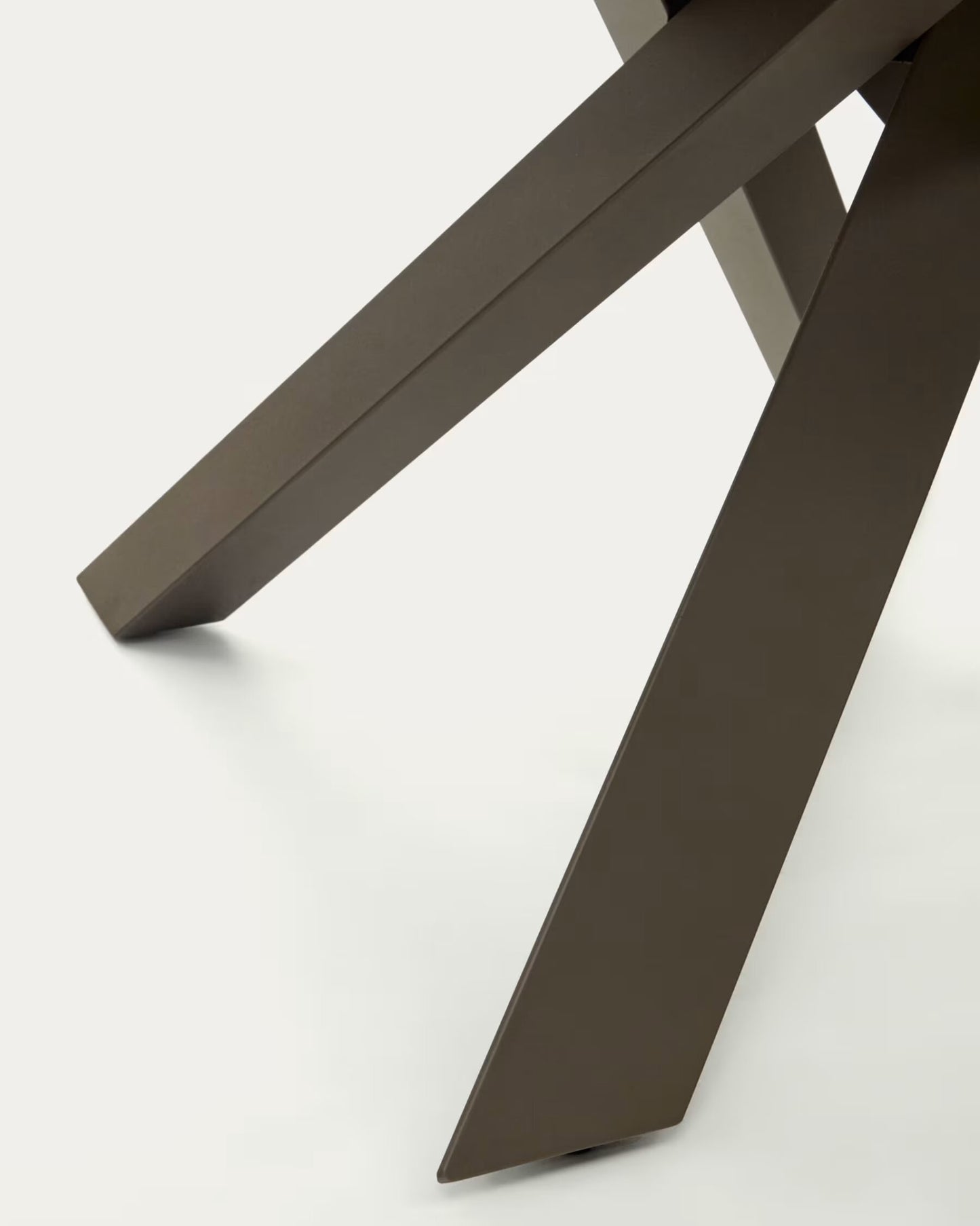 Kave Home Vashti eettafel uitschuifbaar Ø120(160) cm porselein Bruin