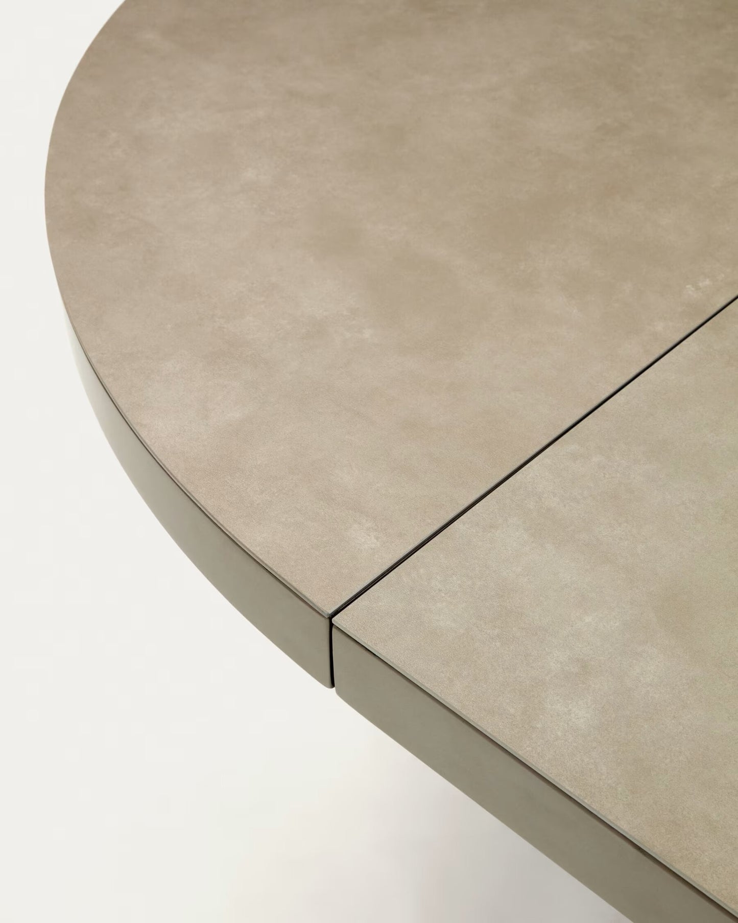 Kave Home Vashti eettafel uitschuifbaar Ø120(160) cm porselein Bruin