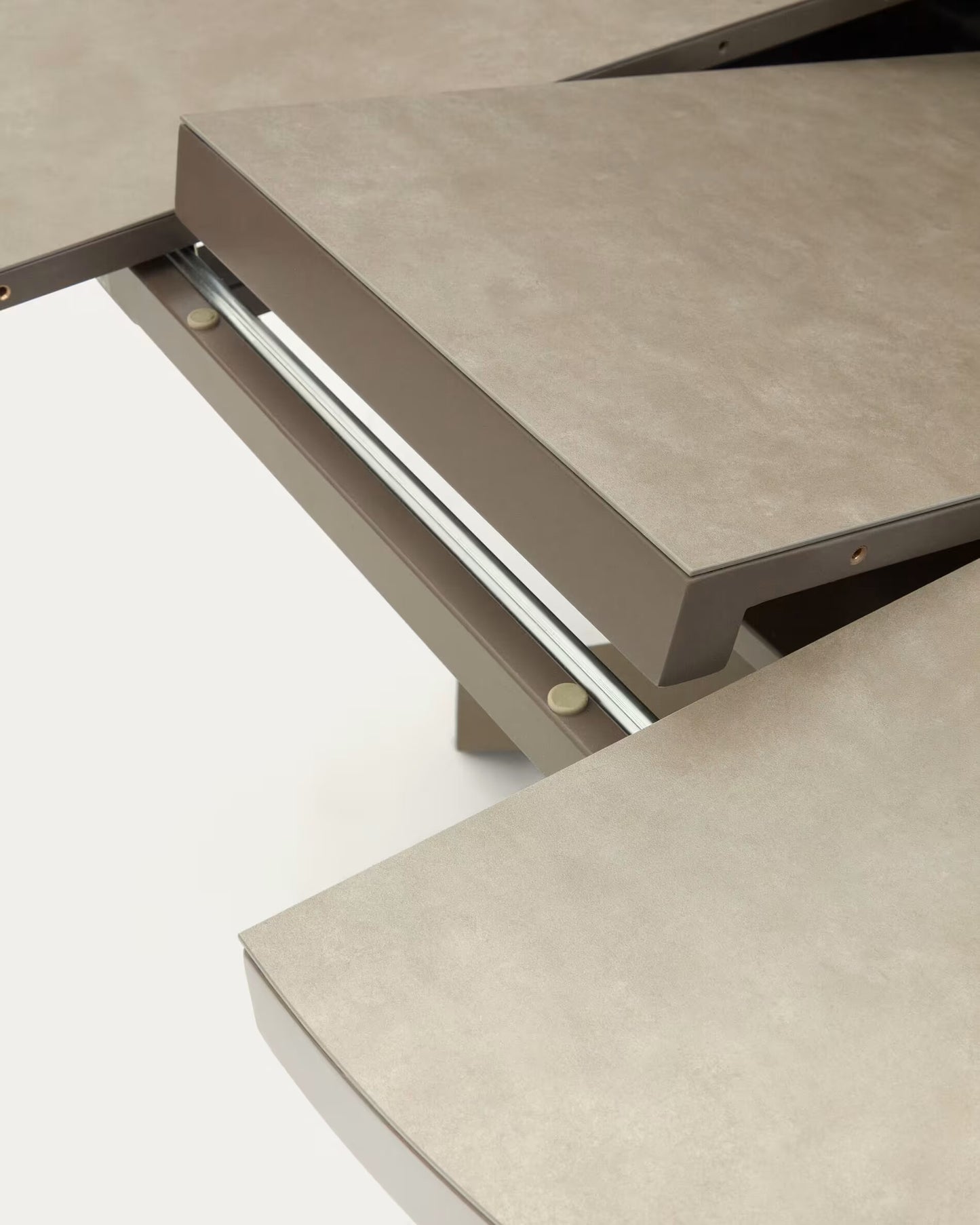 Kave Home Vashti eettafel uitschuifbaar Ø120(160) cm porselein Bruin