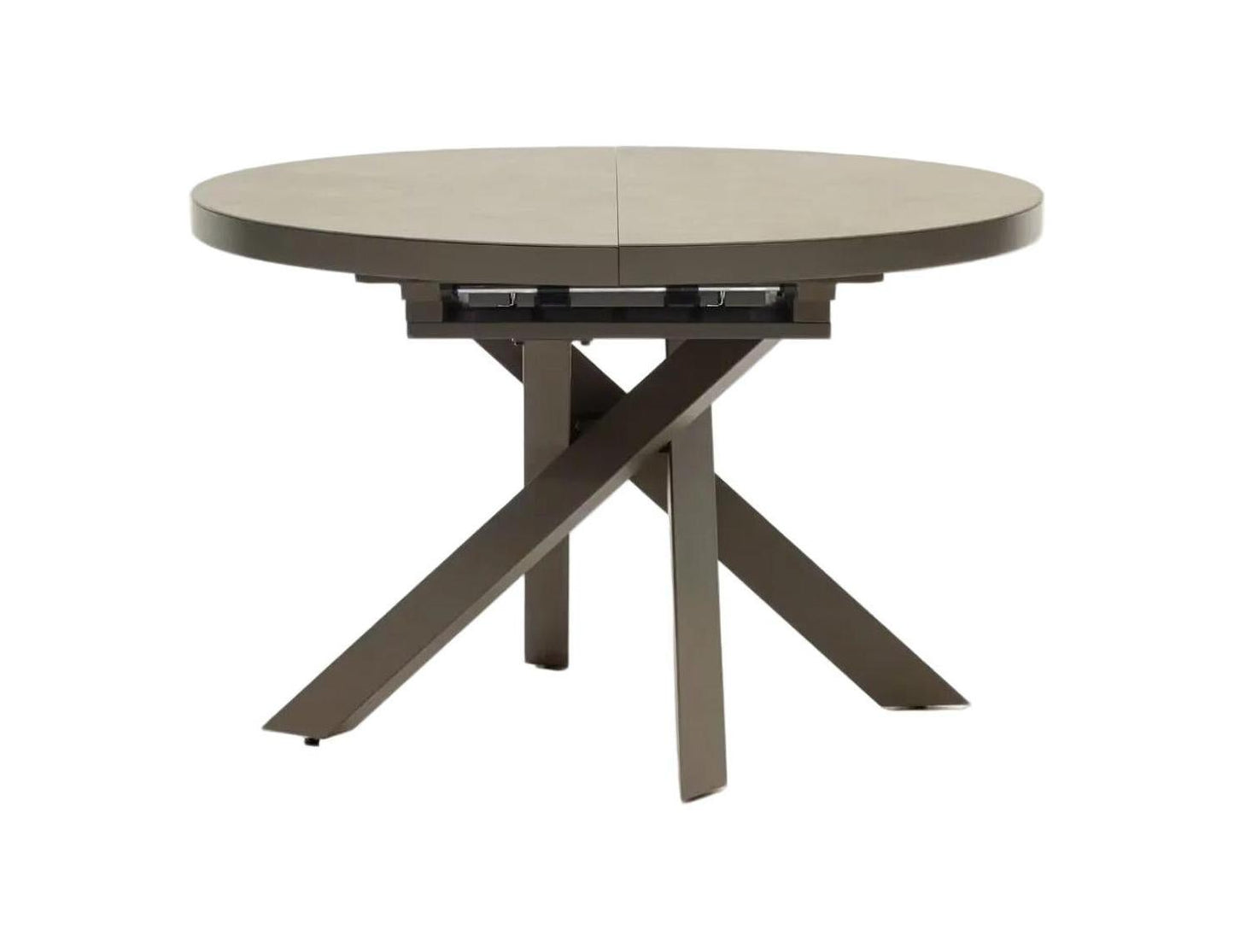 Kave Home Vashti eettafel uitschuifbaar Ø120(160) cm porselein Bruin