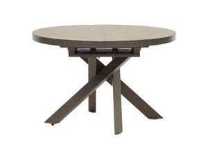 Kave Home Vashti eettafel uitschuifbaar Ø120(160) cm porselein Bruin