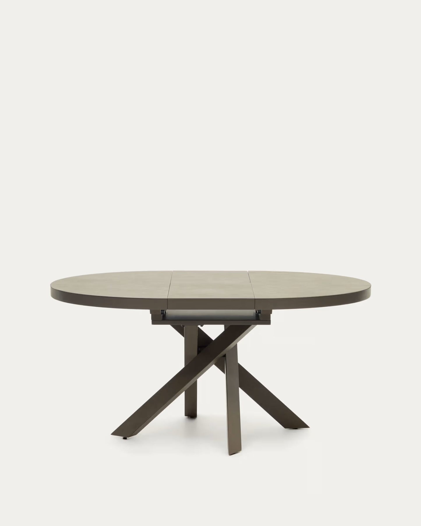 Kave Home Vashti eettafel uitschuifbaar Ø120(160) cm porselein Bruin