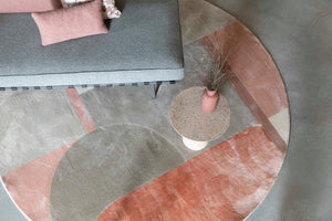 Zuiver Hilton vloerkleed Ø240 cm Grey/Pink