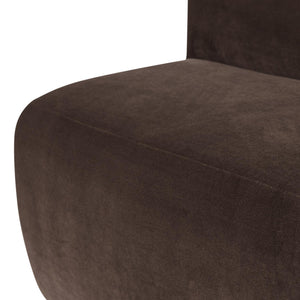 WOOOD Mojo Base eetkamerbank 84 cm met rugleuning velvet Bruin