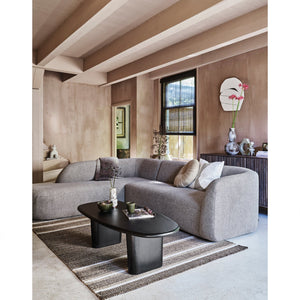 WOOOD Sloping hoekbank links Lichtbruin Melange