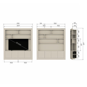 vtwonen Wallcover wandkast 210 cm Dust