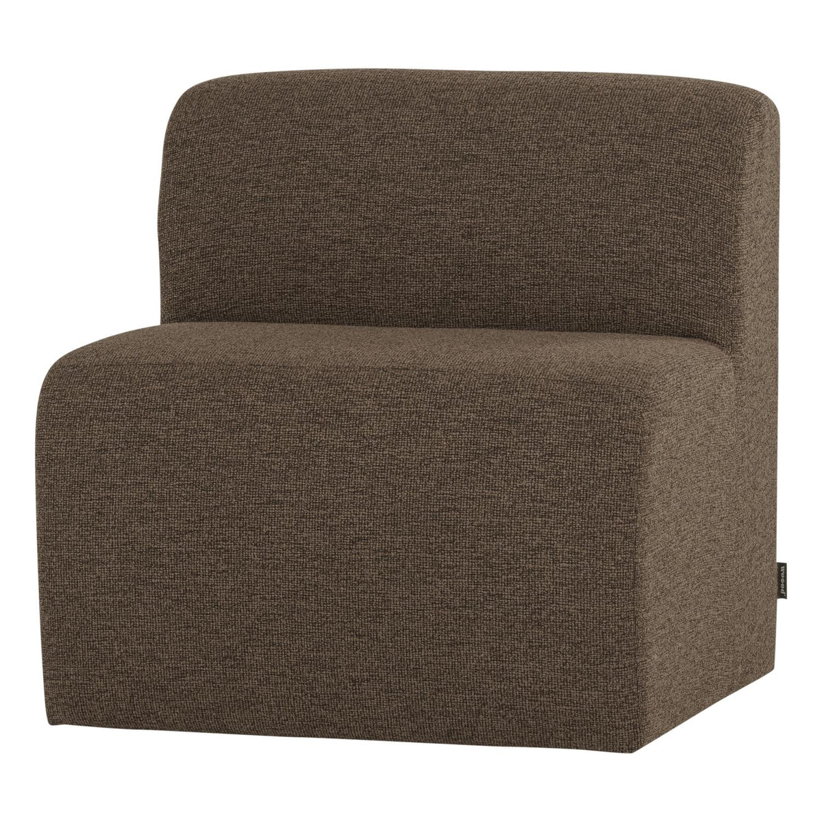 WOOOD Mojo Base eetkamerbank 84 cm met rugleuning bouclé Bruin