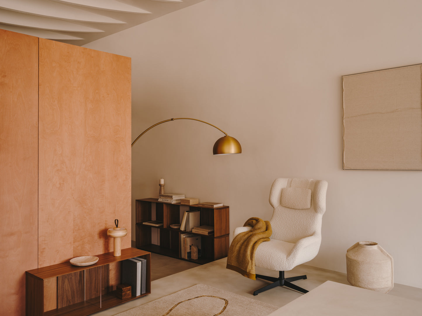 Kave Home Litto kast 4 modulaire planken walnoot