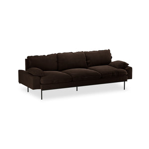 HKliving Retro 4-zitsbank Royal Velvet Espresso