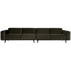 WOOOD Statement XL 4-zits bank 372 cm Velvet Warm Groen