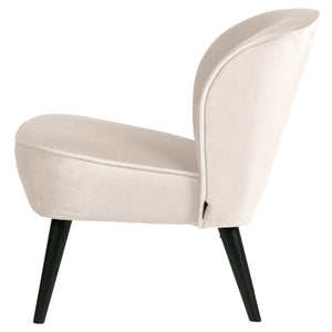 WOOOD Sara fauteuil velvet Off-White