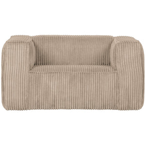 WOOOD Bean fauteuil Ribstof Travertin