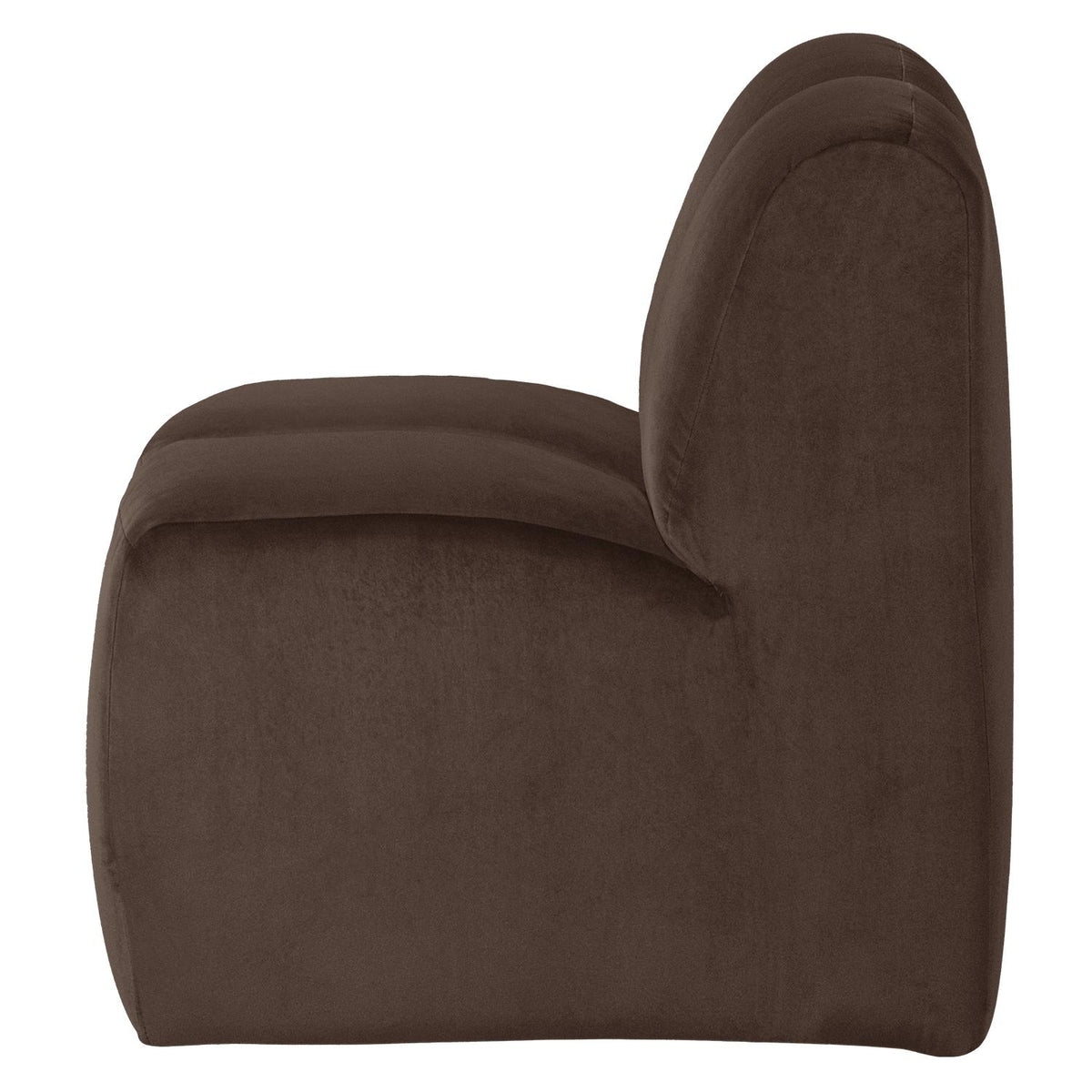 WOOOD Mojo eetkamerbank 84 cm met rugleuning velvet Bruin