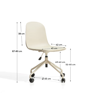 Kave Home Debari bureaustoel chenille Beige