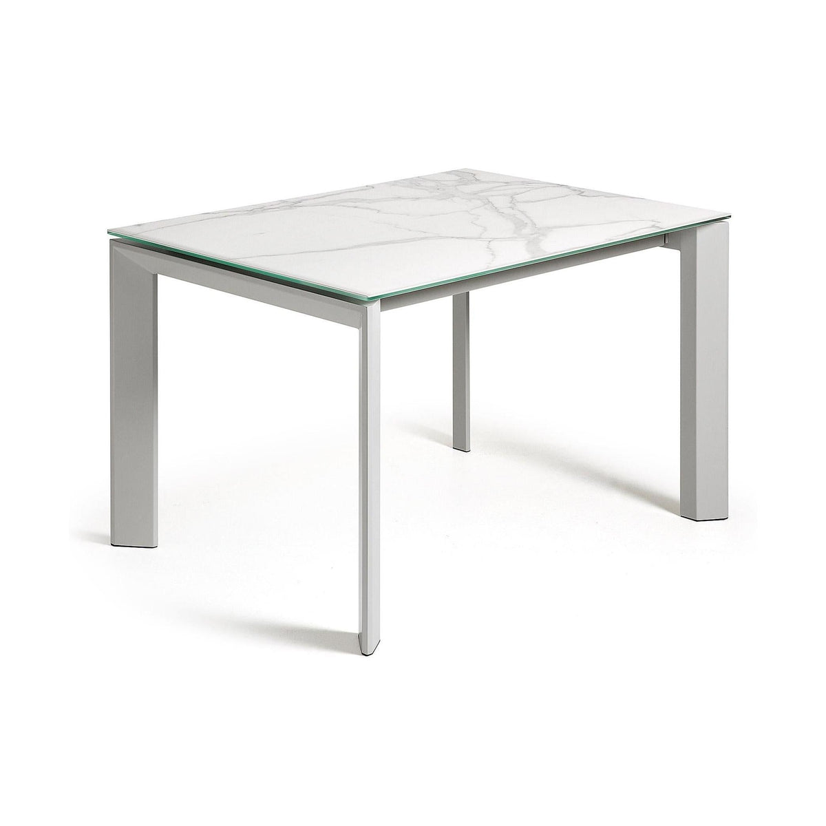 Kave Home Axis eettafel uitschuifbaar 120/180x80 cm Wit/Grijs