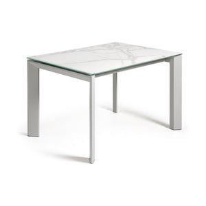 Kave Home Axis eettafel uitschuifbaar 120/180x80 cm Wit/Grijs