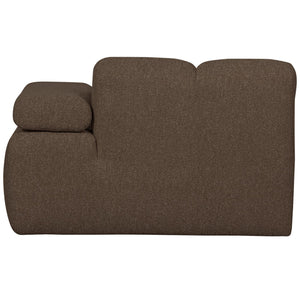 WOOOD Mojo chaise longue bank arm rechts bouclé Bruin Melange