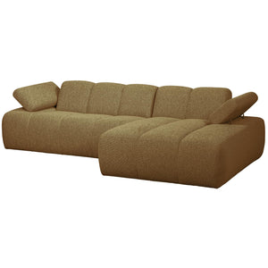 WOOOD Mojo chaise longue bank rechts bouclé Geel/Bruin Melange
