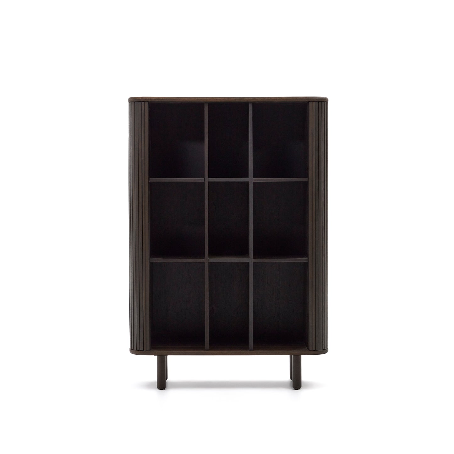 Kave Home Mailen dressoir hoog met 2 deuren essen donkere afwerking