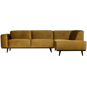 WOOOD Statement hoekbank rechts Velvet Honinggeel