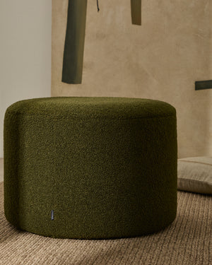 Kave Home Kaeli poef Ø60 cm bouclé Green