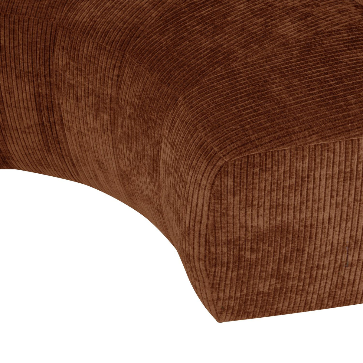 WOOOD Mojo Base eetbank halfronde hoek rugleuning rib Roestbruin