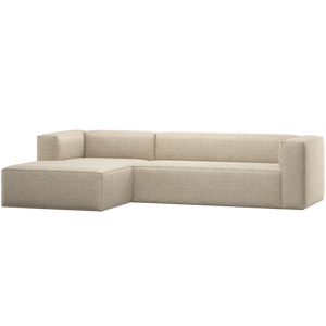 WOOOD Bean hoekbank links Beige Melange