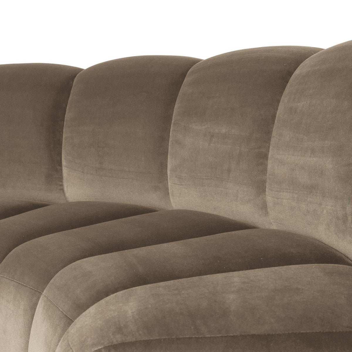 WOOOD Mojo eetbank halfronde hoek rugleuning velvet Khaki