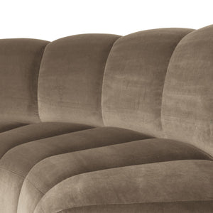 WOOOD Mojo eetbank halfronde hoek rugleuning velvet Khaki