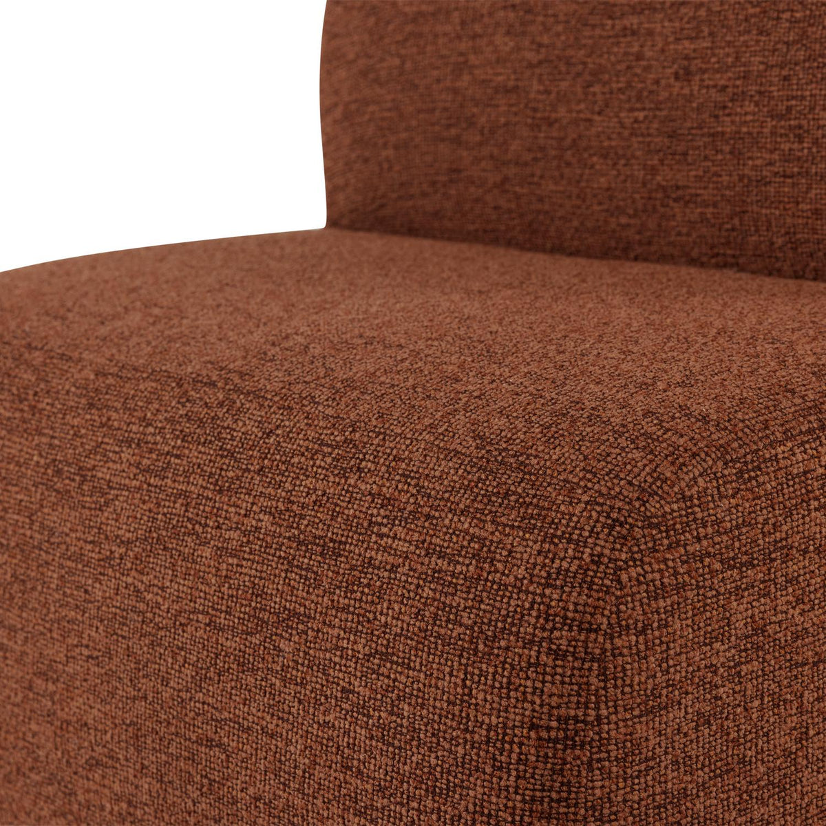 WOOOD Mojo Base eetkamerbank 84 cm met rugleuning bouclé Roestbruin